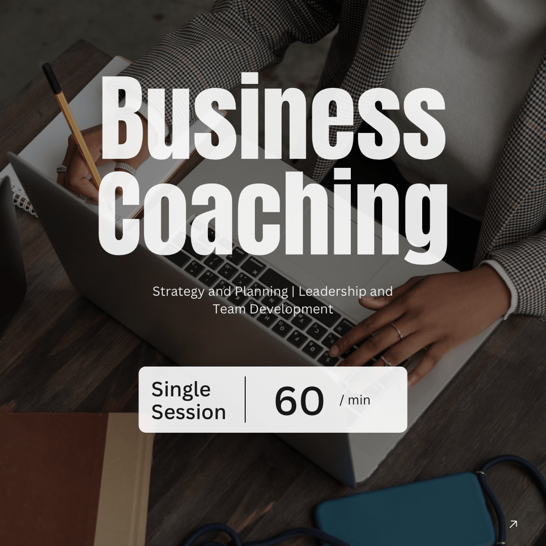 Business coaching session offering strategy and planning in a focused 60-minute single session.